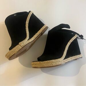 Vince black suede wedges